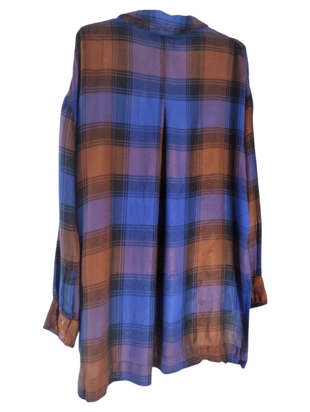 BDG Blue and Brown Plaid Button-Down Shirt - Picture 2 of 3